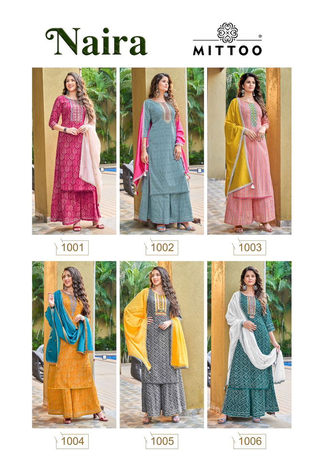 Mittoo Naira Heavy Festive Wear Wholesale Readymade Plazzo Suits